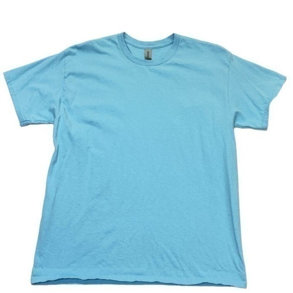 Gildan Light Blue Crewneck Tee | Oversized Cotton T-Shirt Women’s Size Large